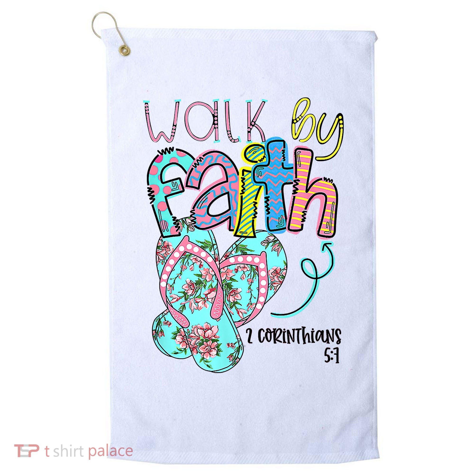 Christian Walk By Faith Flip Flops Summer Golf Towel
