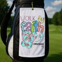 Christian Walk By Faith Flip Flops Summer Golf Towel thumb 2
