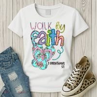 Christian Walk By Faith Flip Flops Summer Women's T-Shirt thumb 3