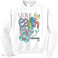 Christian Walk By Faith Flip Flops Summer Kids Sweatshirt thumb 0