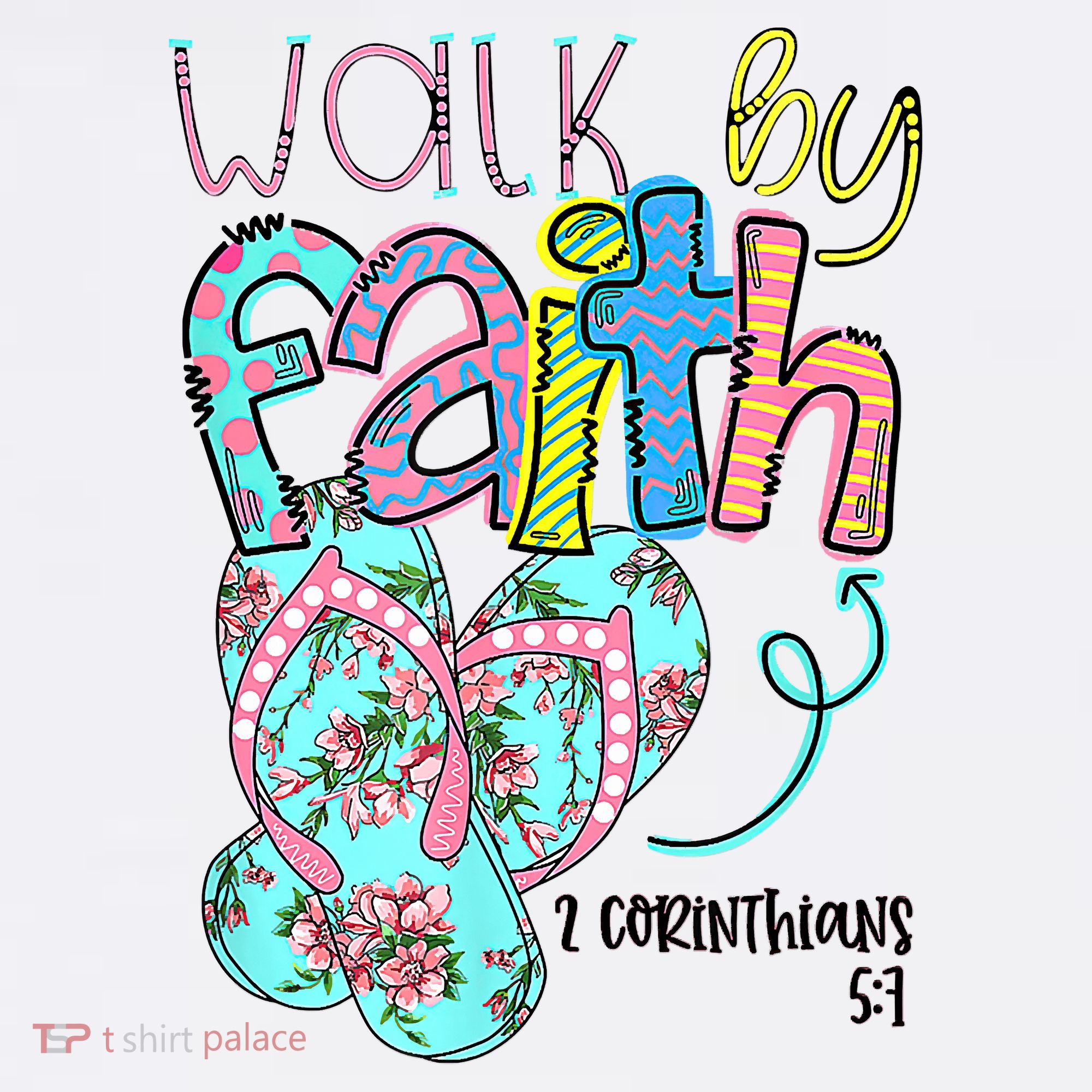 Christian Walk By Faith Flip Flops Summer Kids Sweatshirt