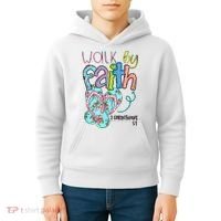 Christian Walk By Faith Flip Flops Summer Kids Hoodie thumb 4