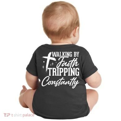 Christian Walking By Faith Tripping Constantly Baby Bodysuit