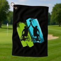 Cool Wheelchair Basketball Game Golf Towel thumb 1