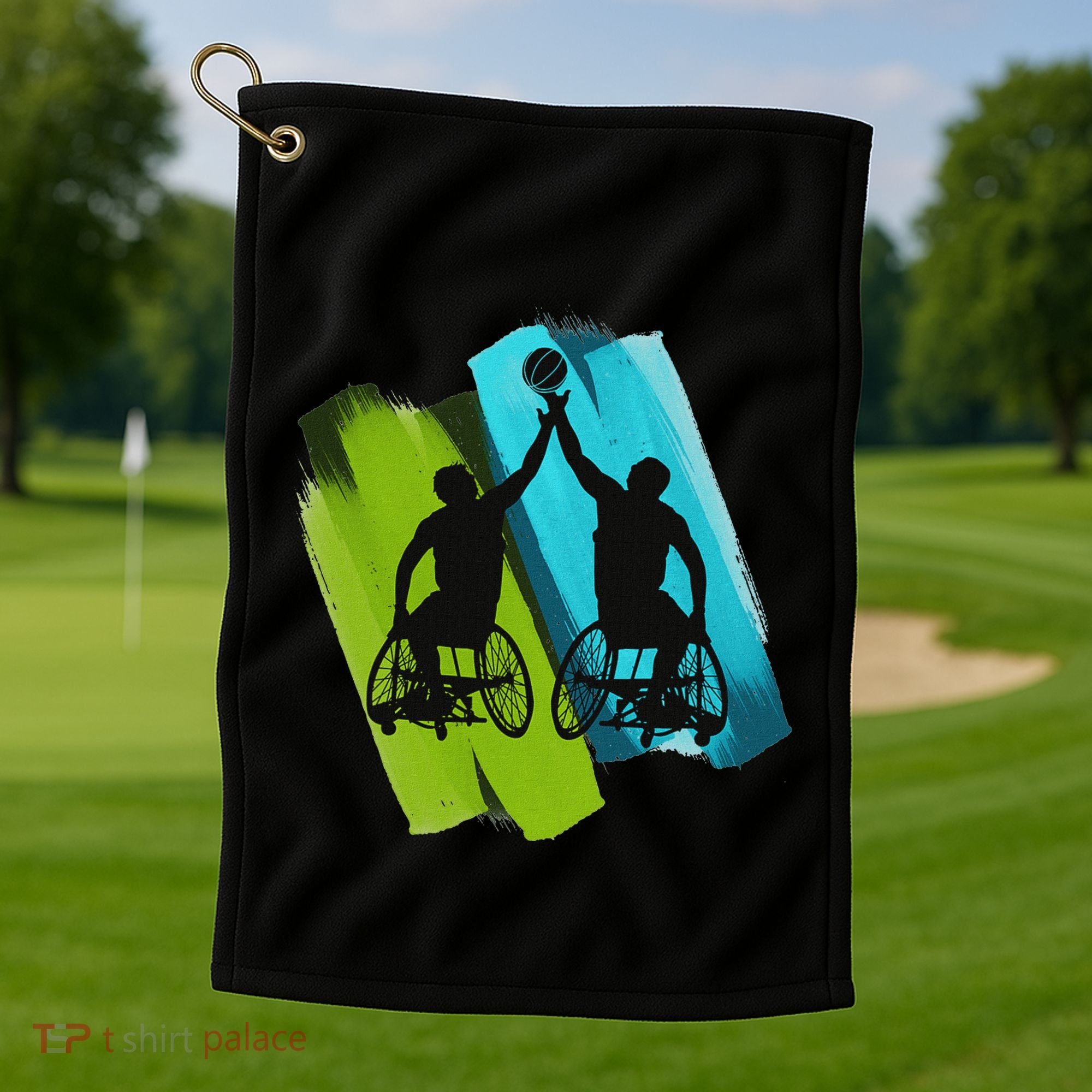 Cool Wheelchair Basketball Game Golf Towel