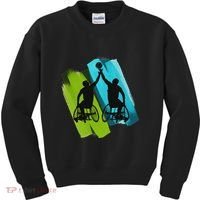 Cool Wheelchair Basketball Game Kids Sweatshirt thumb 0