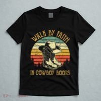Christian Walk By Faith In Cowboy Boots Cowgirl Western T-Shirt thumb 5