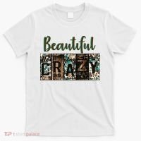 Crazy Women Beautiful Country Music Girl Western Bleached T-Shirt thumb 0