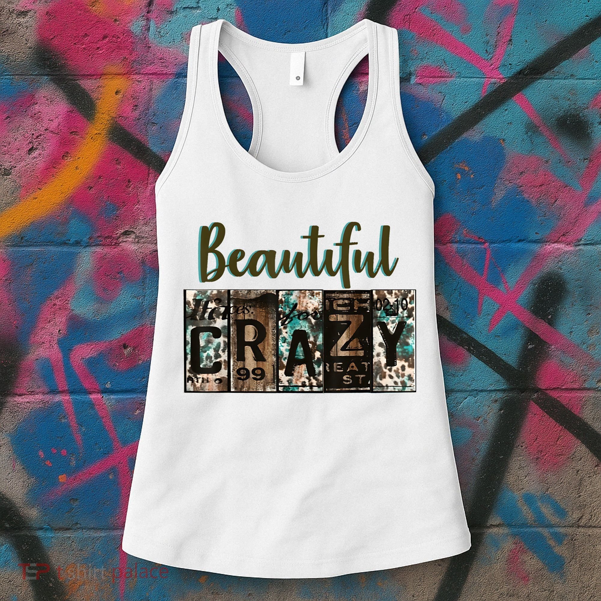 Crazy Women Beautiful Country Music Girl Western Bleached Women's Tank Top