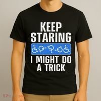 Cool Wheelchair Bound Art Cripple Handicapped T-Shirt thumb 3
