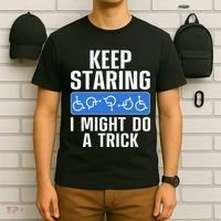 Cool Wheelchair Bound Art Cripple Handicapped T-Shirt thumb 6