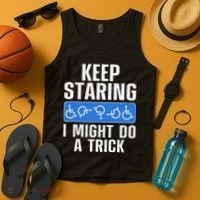 Cool Wheelchair Bound Art Cripple Handicapped Tank Top thumb 4
