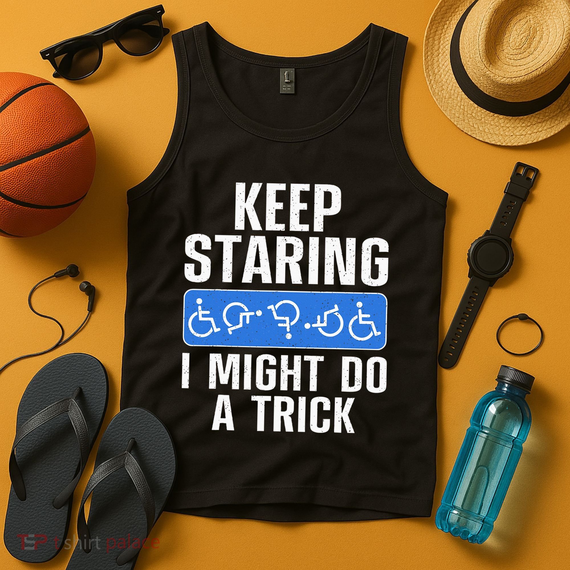 Cool Wheelchair Bound Art Cripple Handicapped Tank Top