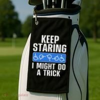 Cool Wheelchair Bound Art Cripple Handicapped Golf Towel thumb 2