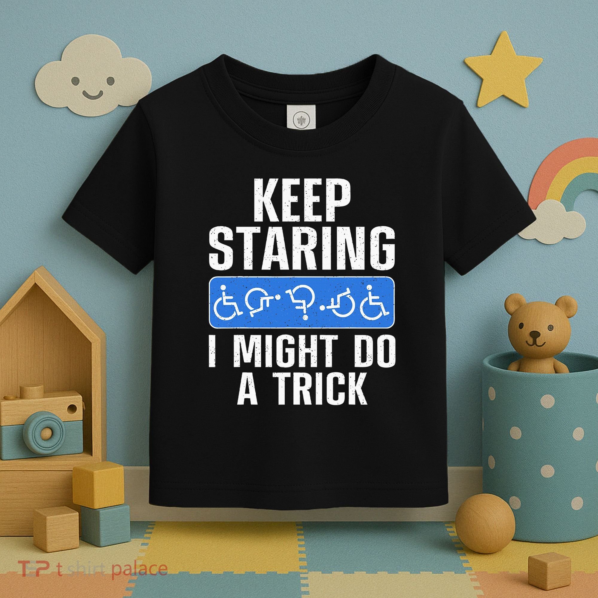 Cool Wheelchair Bound Art Cripple Handicapped Toddler T-Shirt