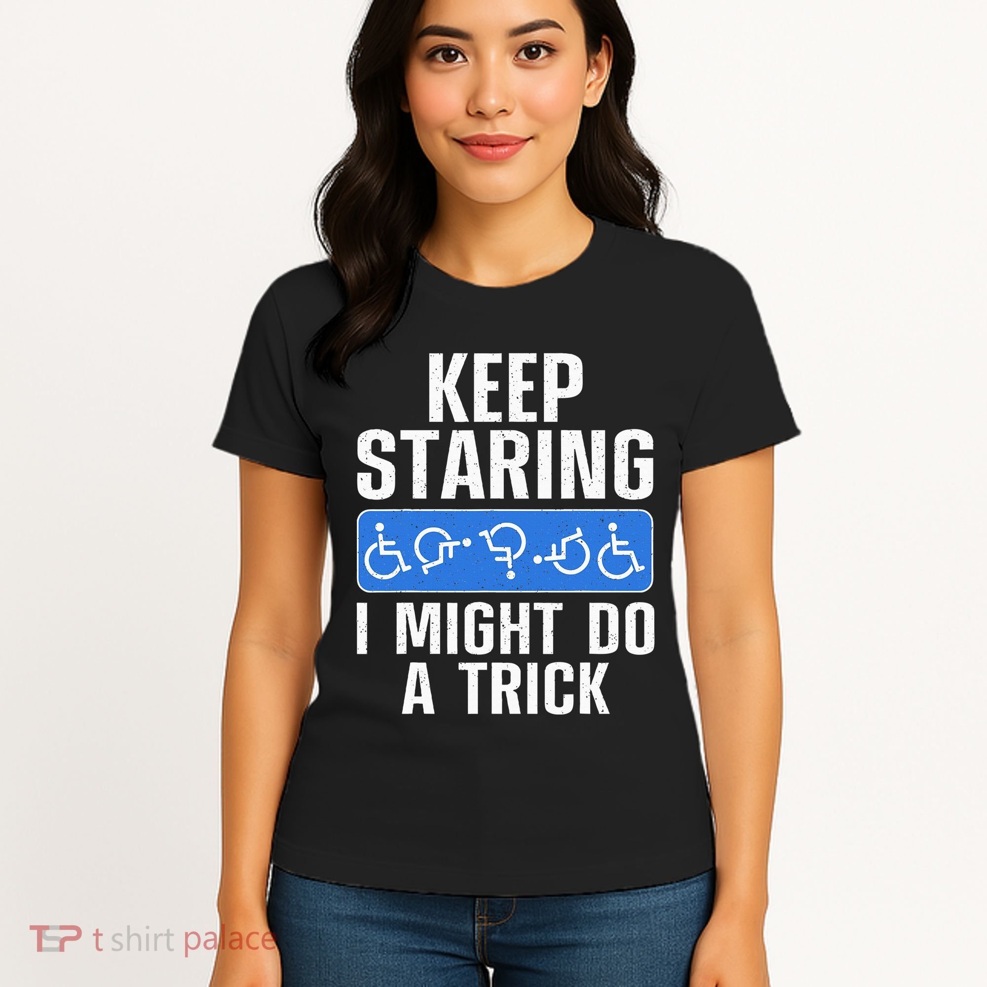 Cool Wheelchair Bound Art Cripple Handicapped Women's T-Shirt