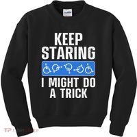 Cool Wheelchair Bound Art Cripple Handicapped Kids Sweatshirt thumb 0