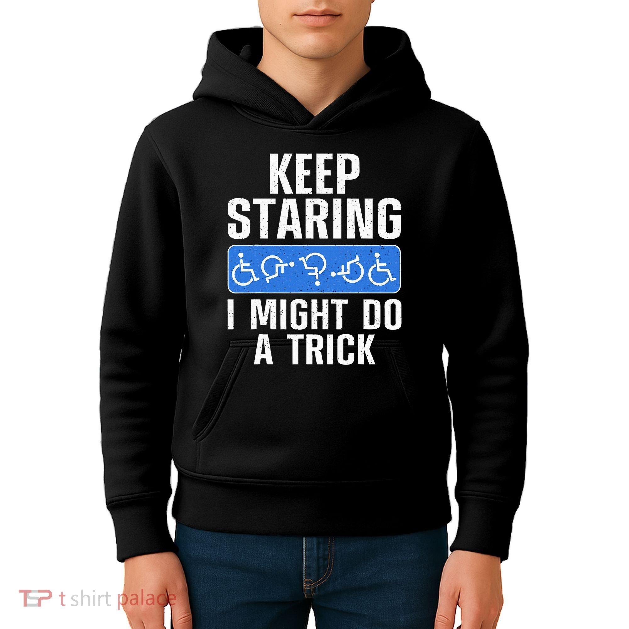 Cool Wheelchair Bound Art Cripple Handicapped Kids Hoodie