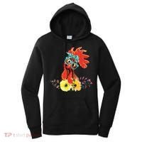 Chicken With Bandana Headband And Glasses Cute Women's Hoodie thumb 0