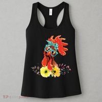 Chicken With Bandana Headband And Glasses Cute Women's Tank Top thumb 3