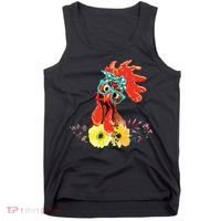 Chicken With Bandana Headband And Glasses Cute Tank Top thumb 0