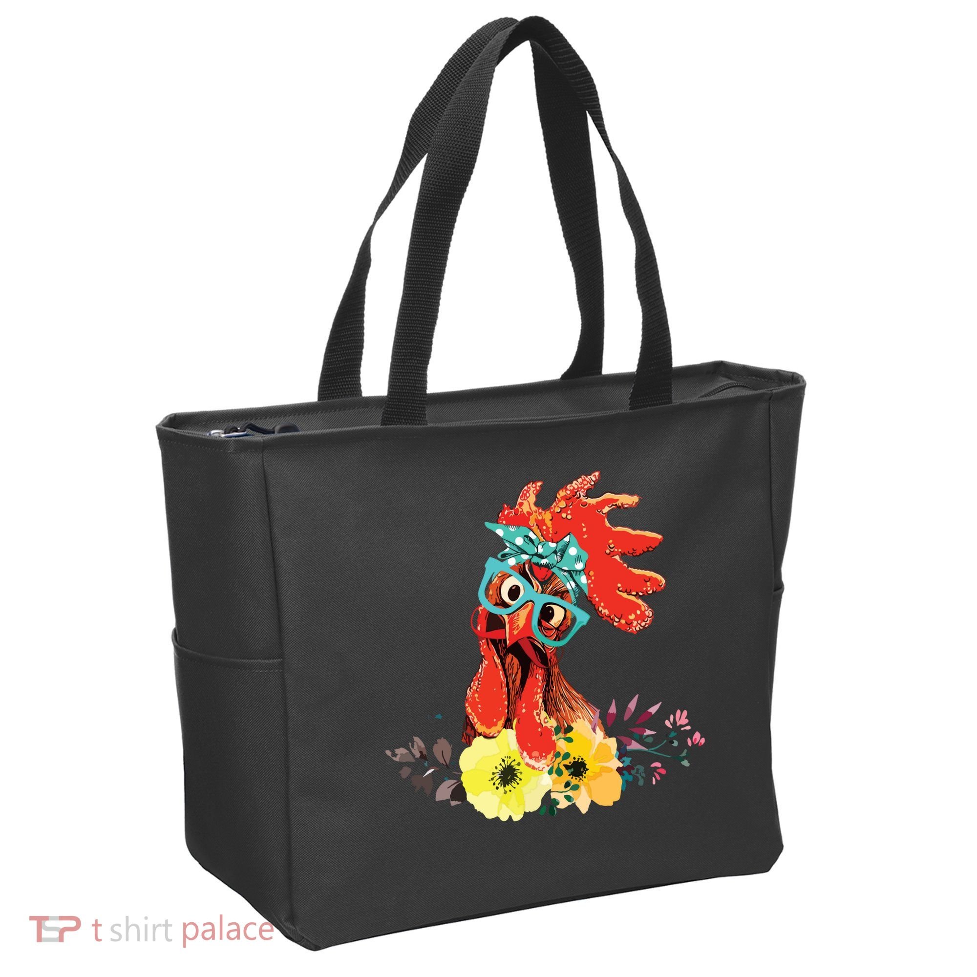 Chicken With Bandana Headband And Glasses Cute Tote Bag
