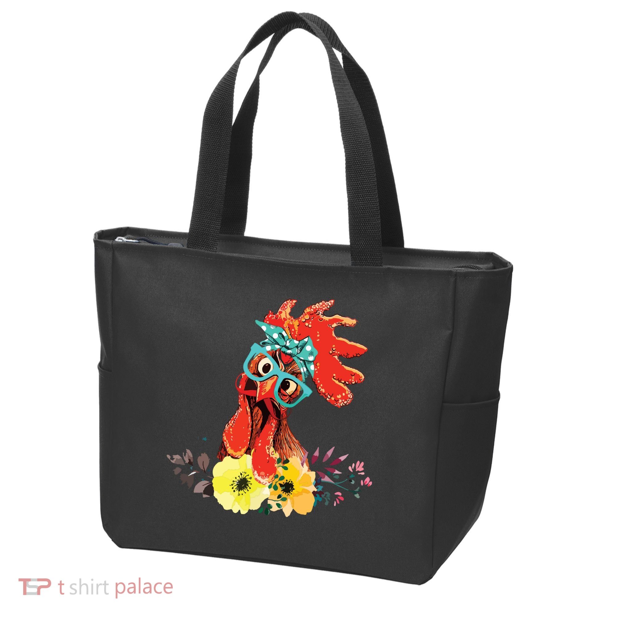 Chicken With Bandana Headband And Glasses Cute Tote Bag
