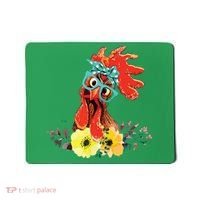 Chicken With Bandana Headband And Glasses Cute Mousepad thumb 0
