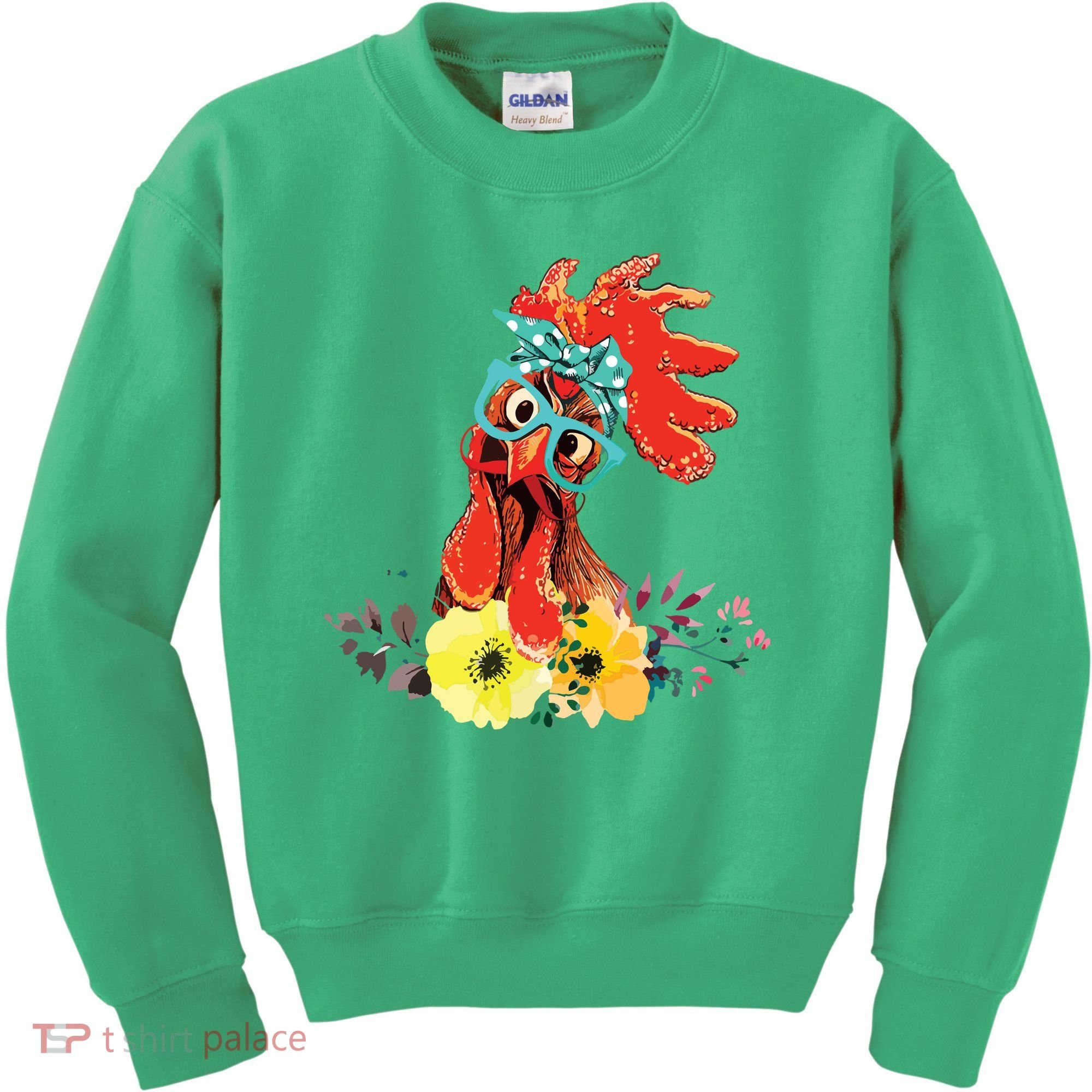 Chicken With Bandana Headband And Glasses Cute Kids Sweatshirt