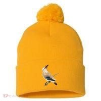 Cedar Waxwing Bird Ornithology Beautiful Songbird Pom Pom 12in Knit Beanie thumb 0