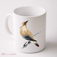 Cedar Waxwing Bird Ornithology Beautiful Songbird Coffee Mug thumb 0
