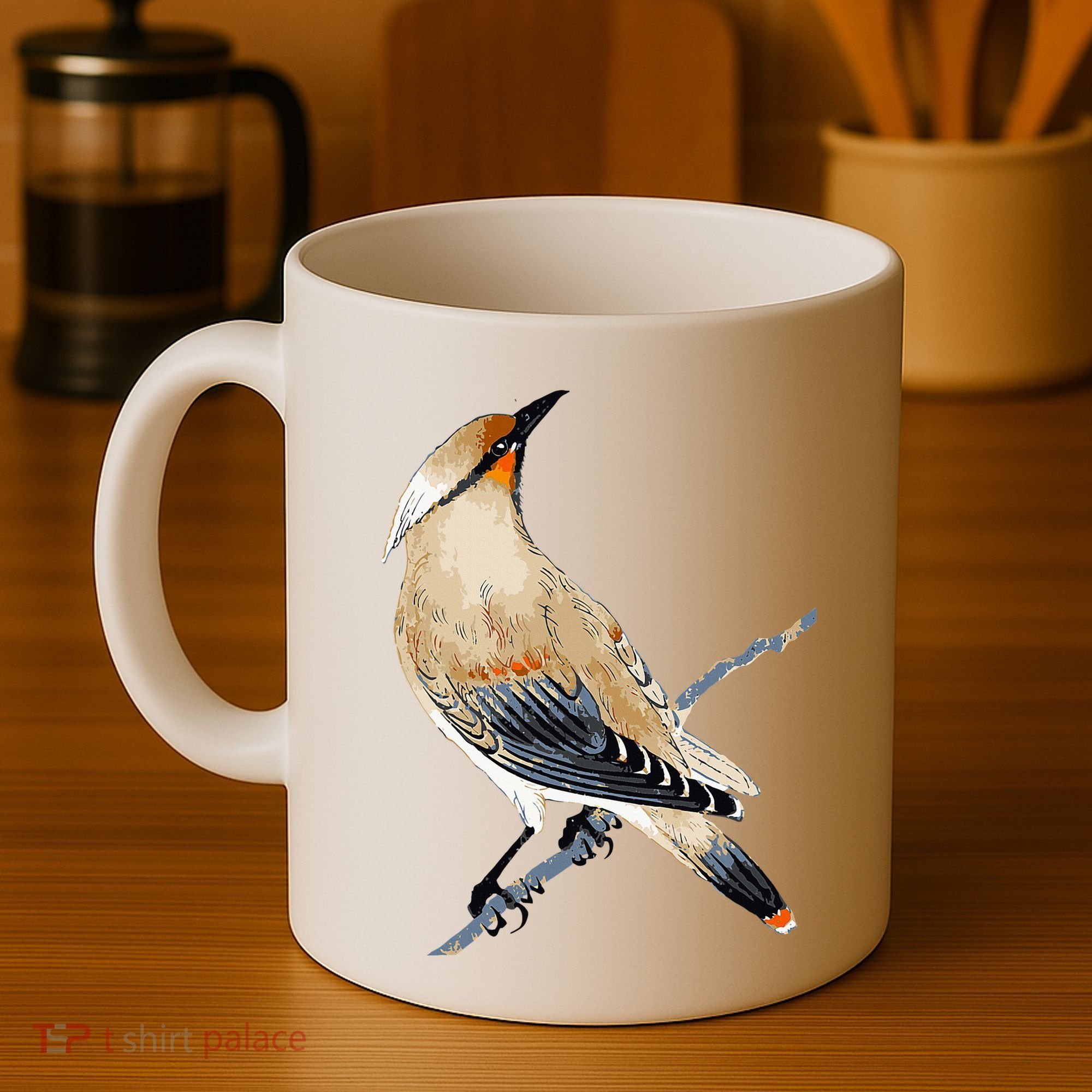 Cedar Waxwing Bird Ornithology Beautiful Songbird Coffee Mug