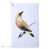 Cedar Waxwing Bird Ornithology Beautiful Songbird Golf Towel thumb 0