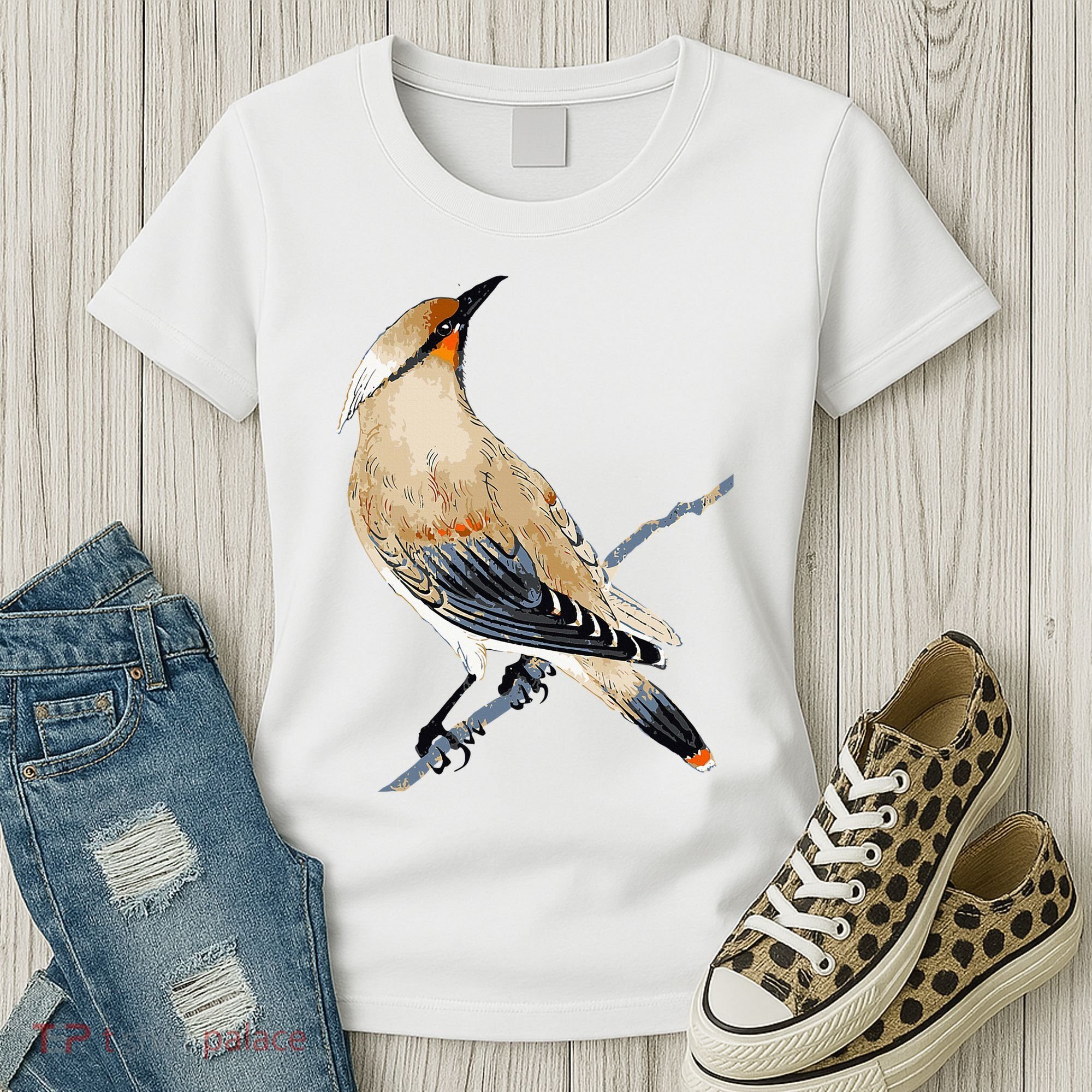 Cedar Waxwing Bird Ornithology Beautiful Songbird Women's T-Shirt
