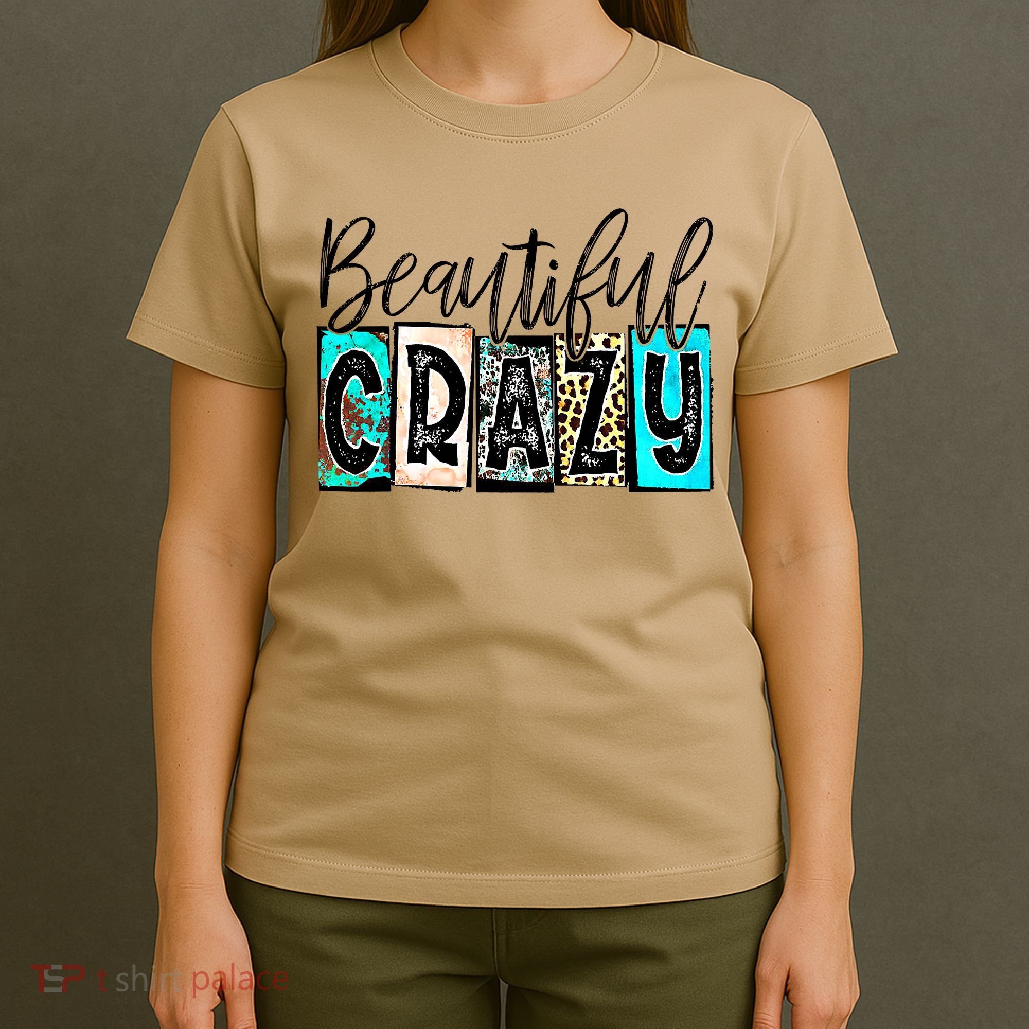 Crazy Women Beautiful Country Music Girl Western Leopard T-Shirt