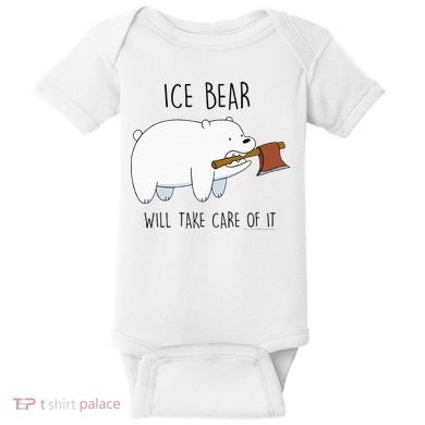 Cn We Bare Bears Ice Bear Will Take Care Of It Baby Bodysuit