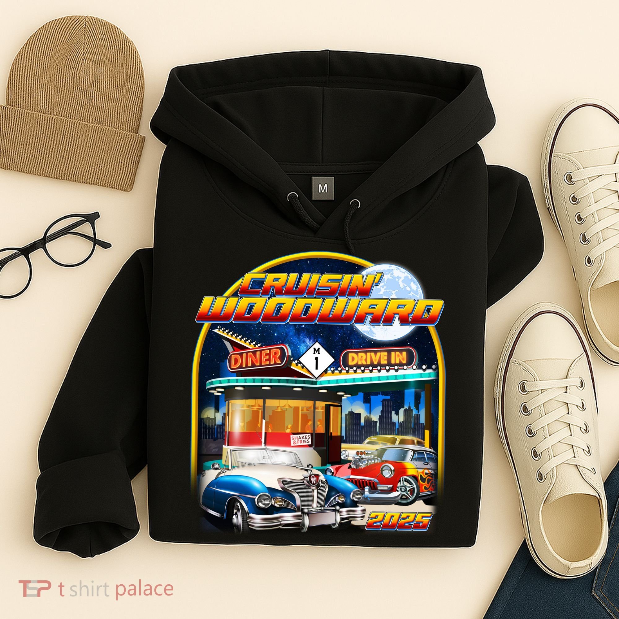 Cruisin Woodward Classic Cars Drive In Diner 2025 Hoodie