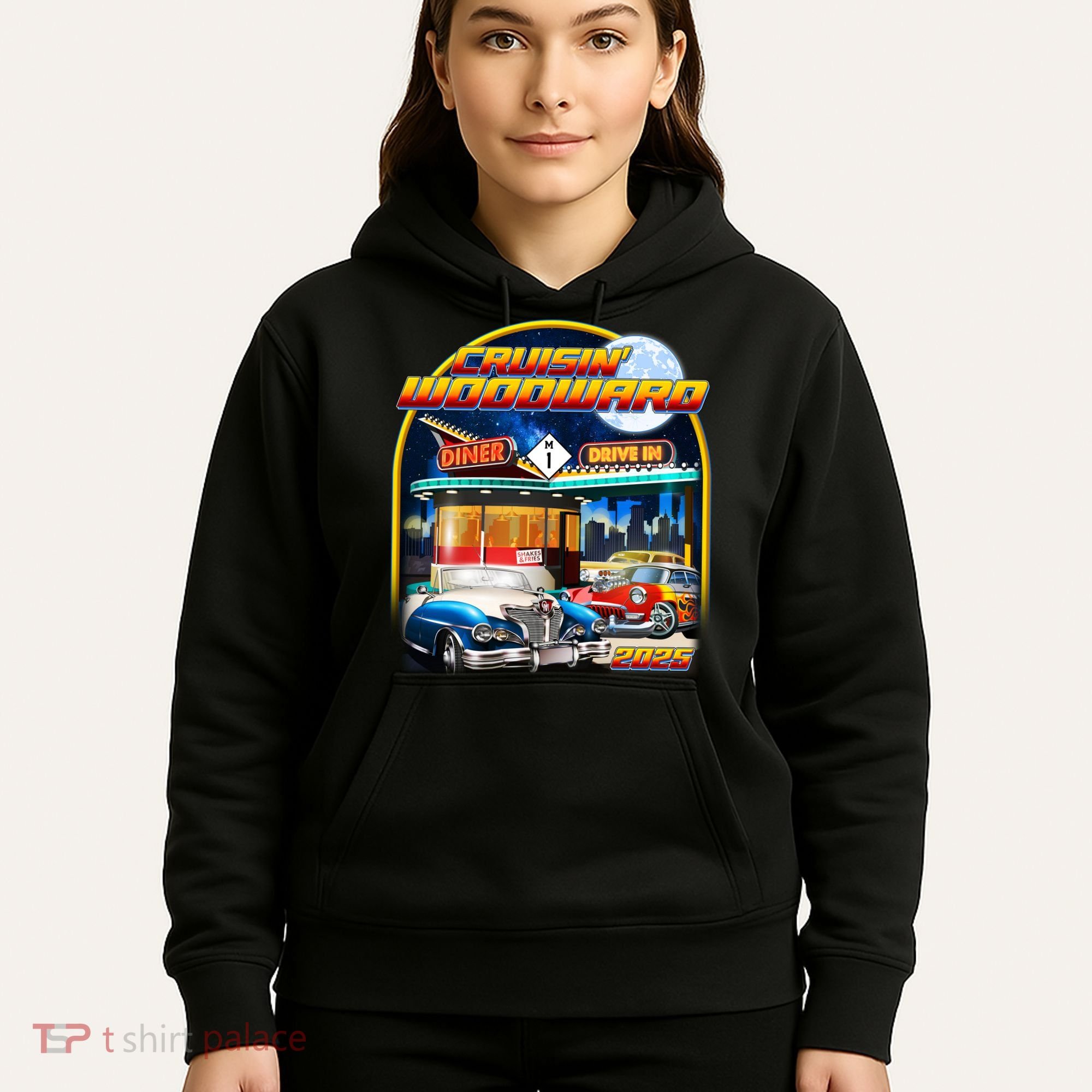 Cruisin Woodward Classic Cars Drive In Diner 2025 Hoodie