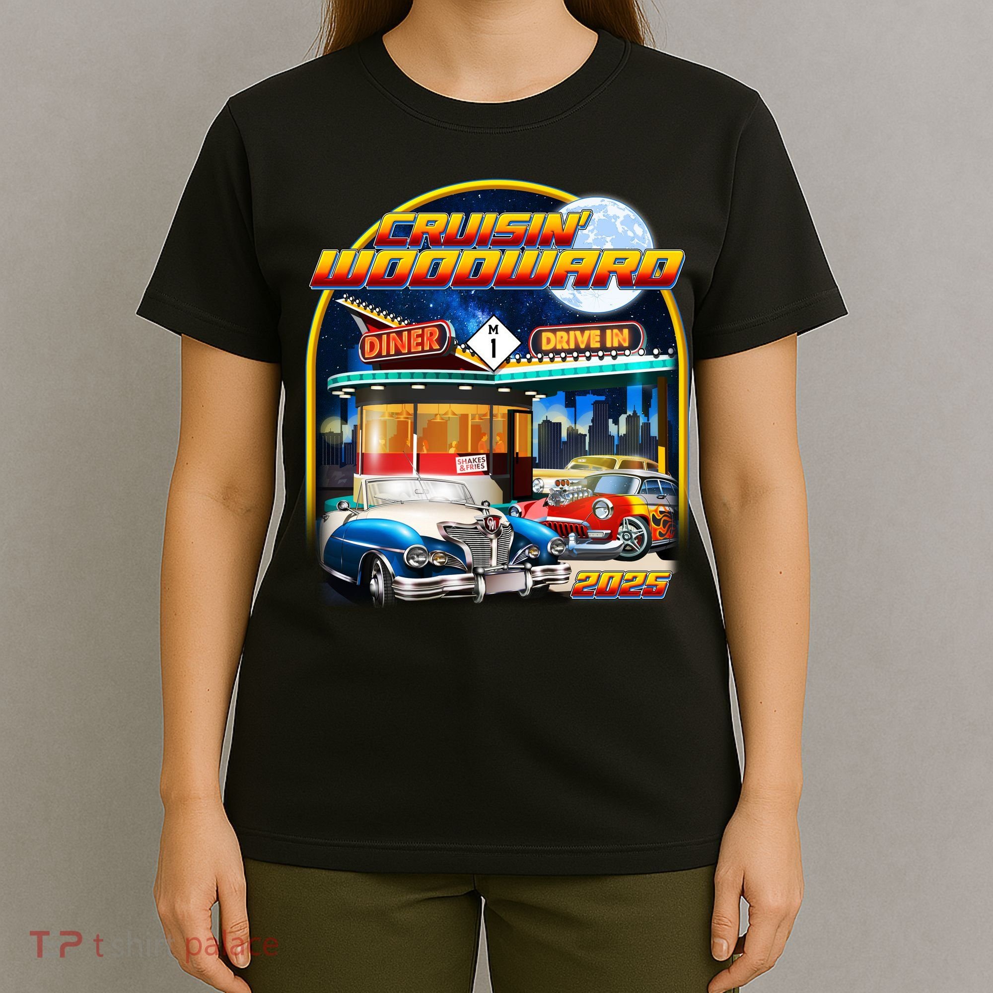 Cruisin Woodward Classic Cars Drive In Diner 2025 T-Shirt