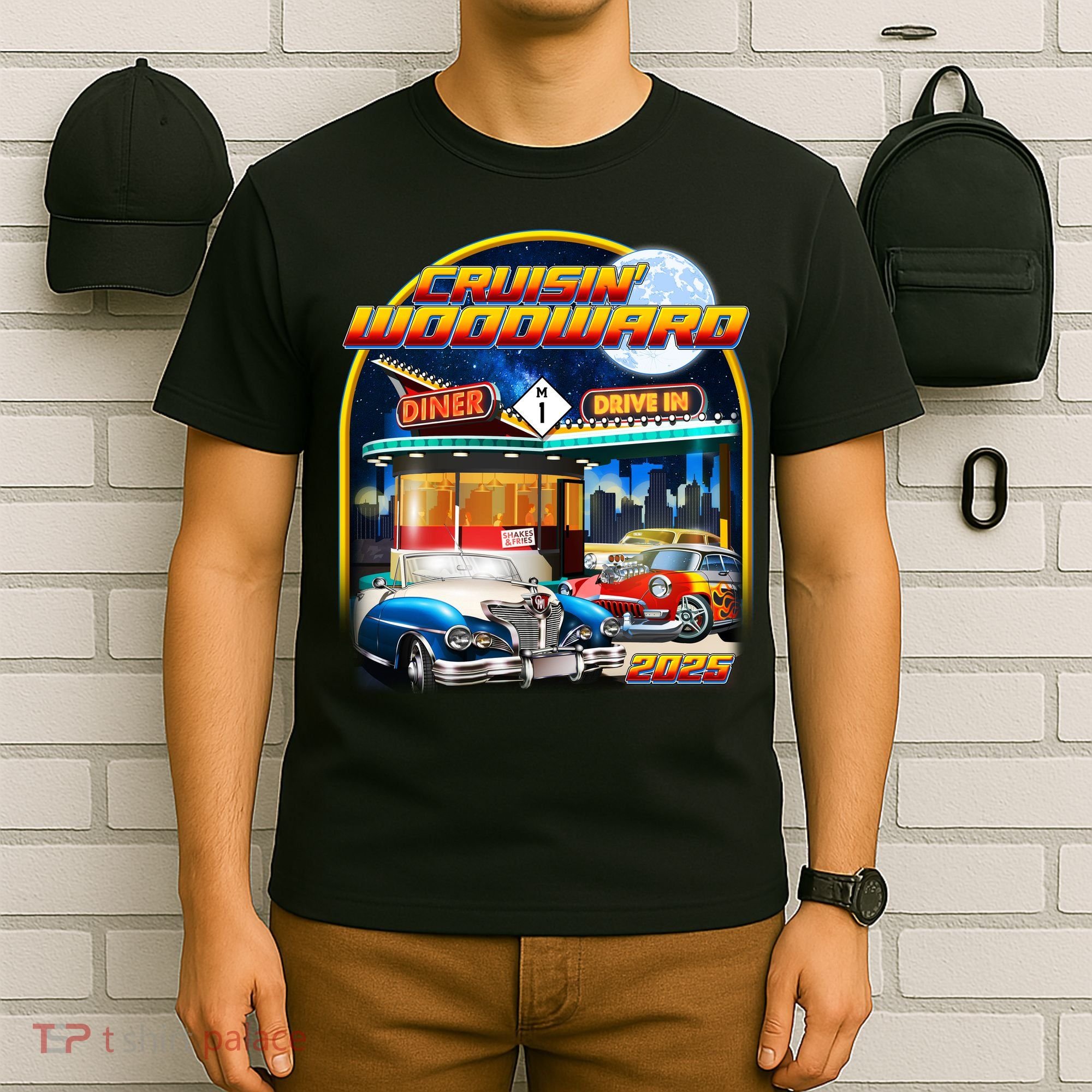 Cruisin Woodward Classic Cars Drive In Diner 2025 T-Shirt