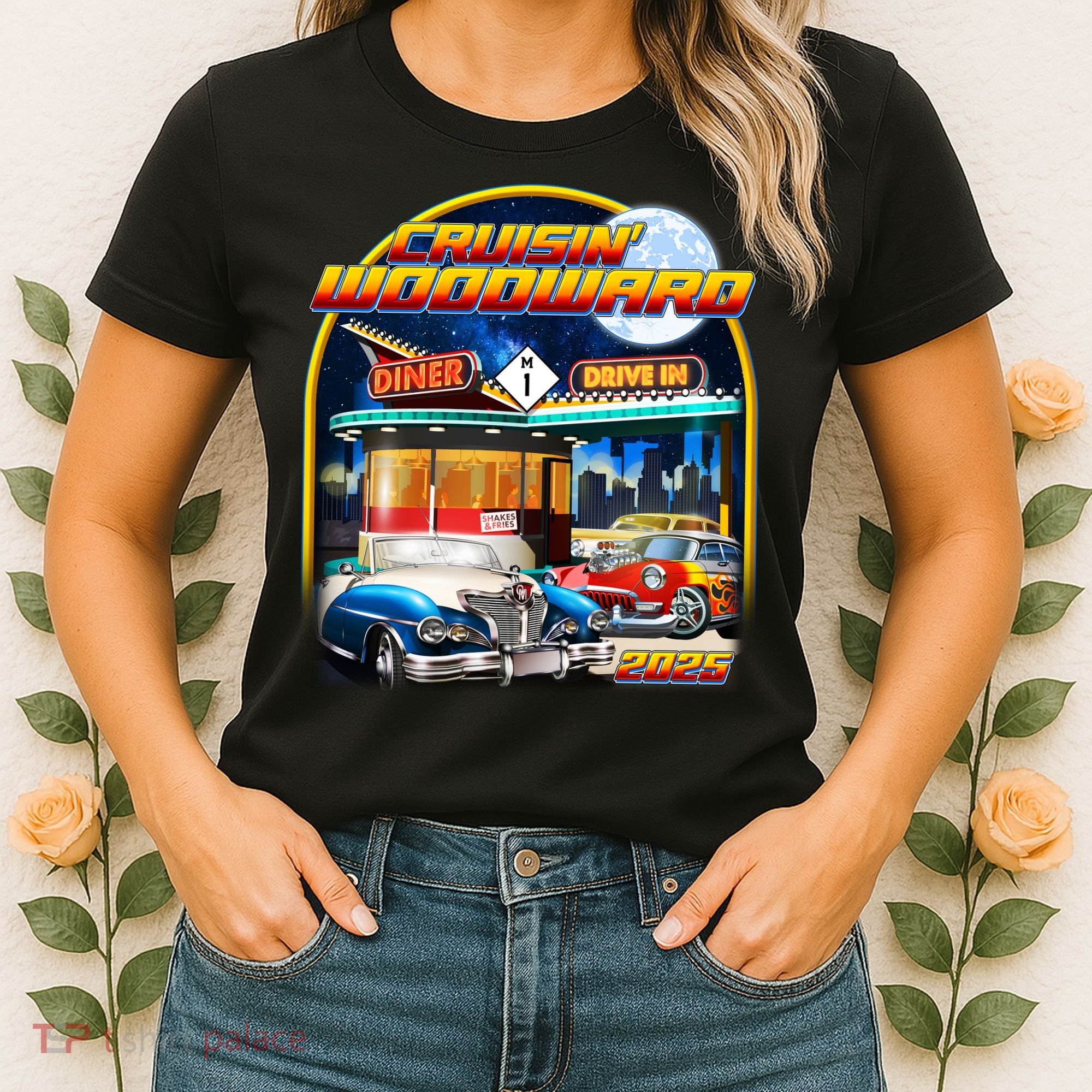 Cruisin Woodward Classic Cars Drive In Diner 2025 Women's T-Shirt