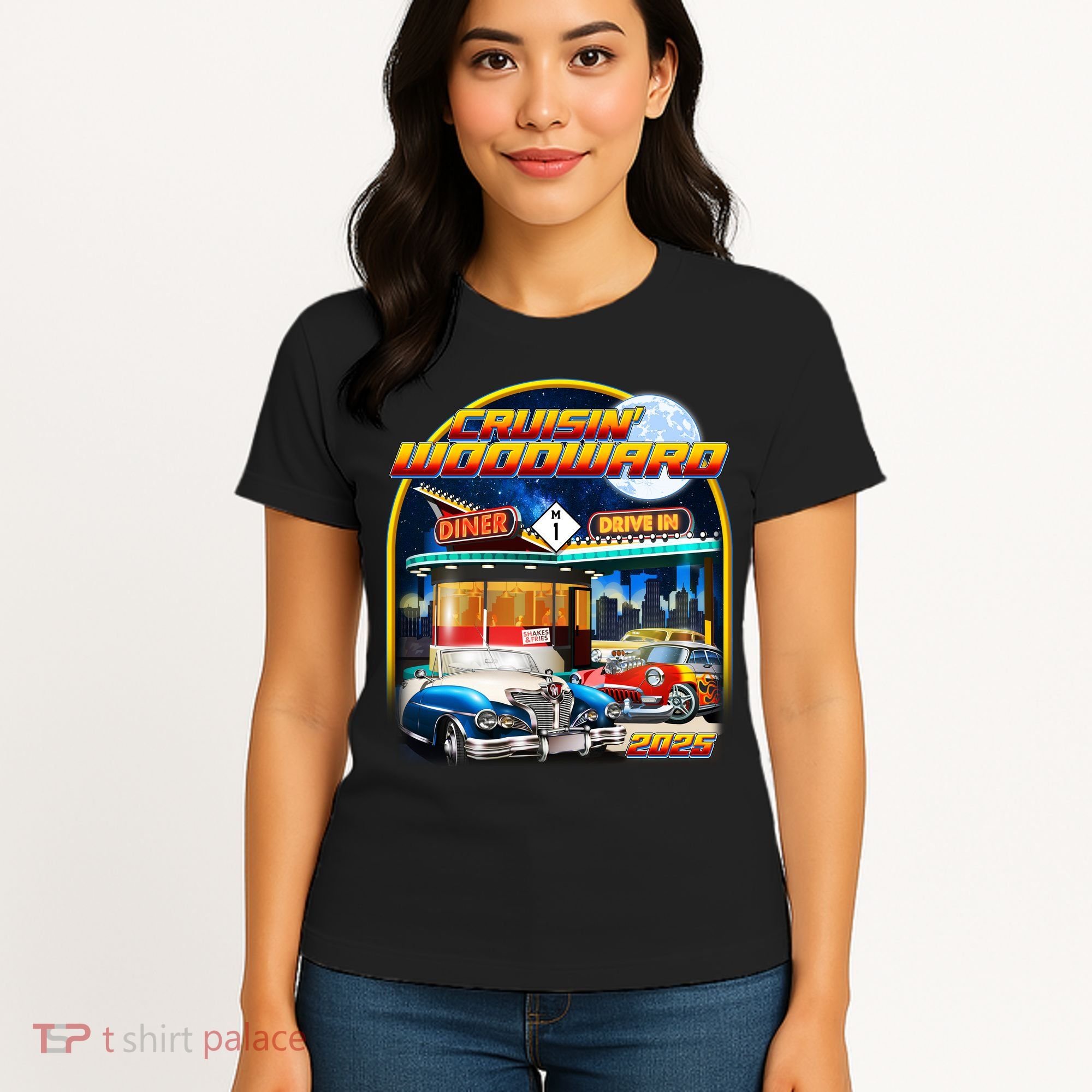 Cruisin Woodward Classic Cars Drive In Diner 2025 Women's T-Shirt