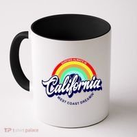 California West Coast Dreamin Retro Rainbow Coffee Mug thumb 0