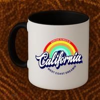 California West Coast Dreamin Retro Rainbow Coffee Mug thumb 2