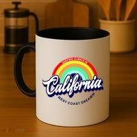 California West Coast Dreamin Retro Rainbow Coffee Mug thumb 4