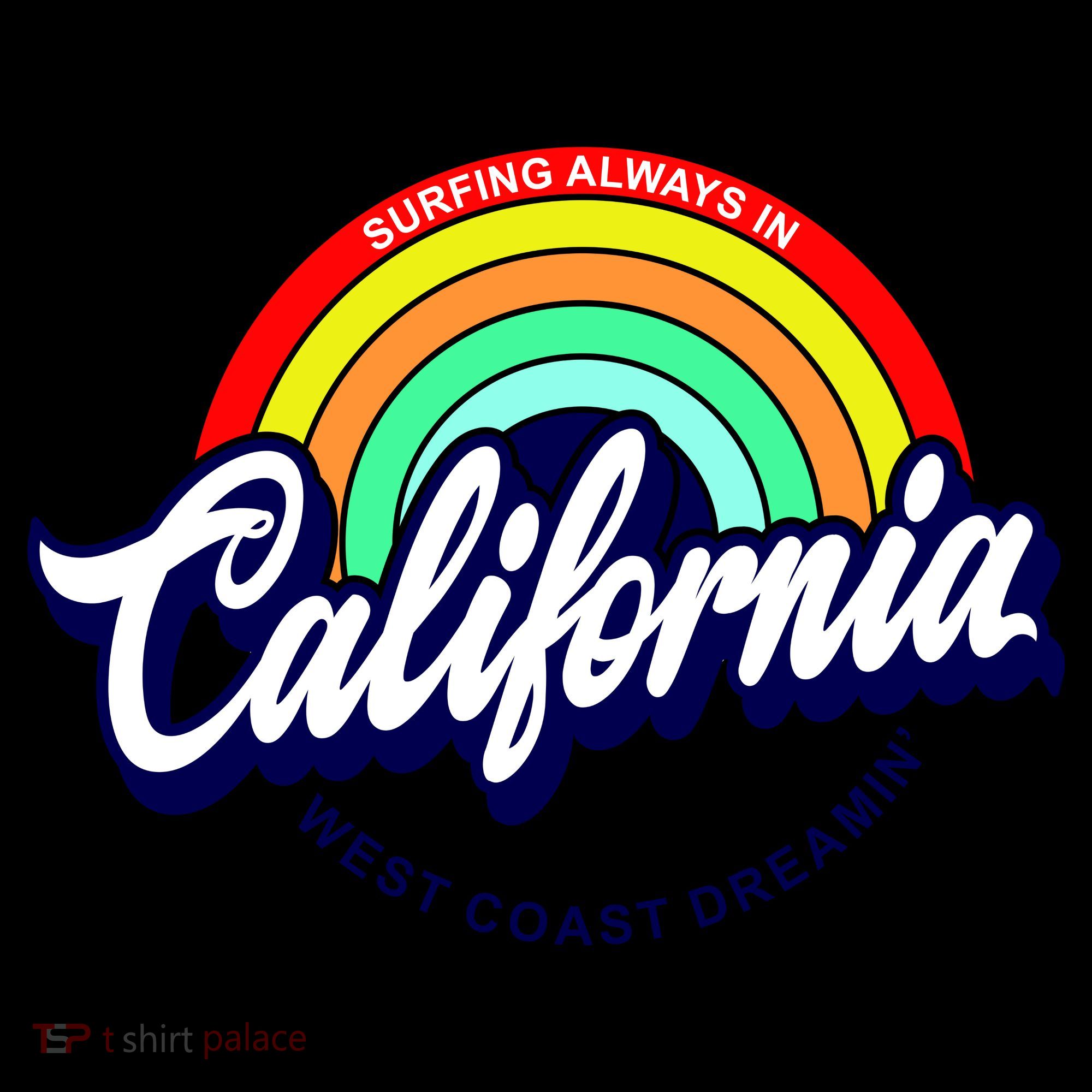 California West Coast Dreamin Retro Rainbow Coffee Mug