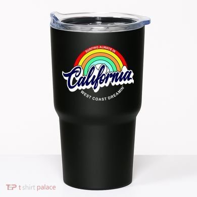California West Coast Dreamin Retro Rainbow Tumbler
