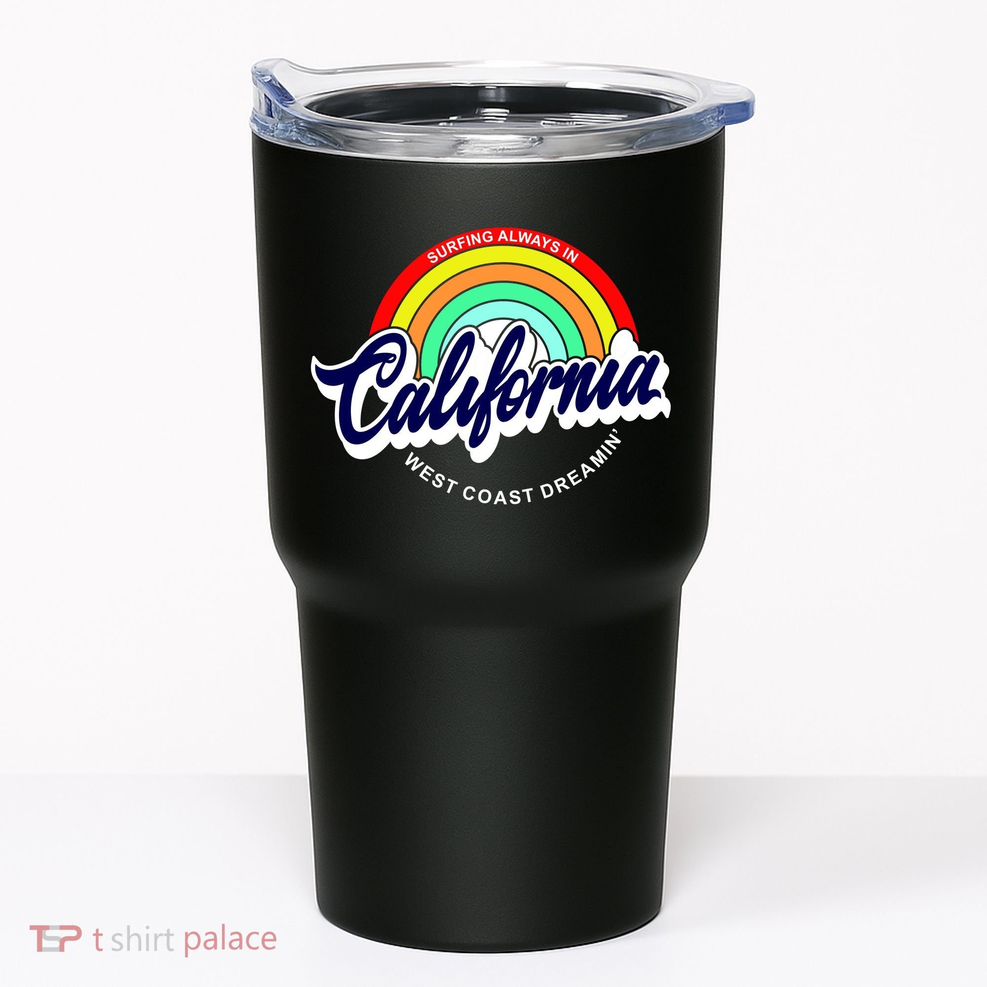 California West Coast Dreamin Retro Rainbow Tumbler