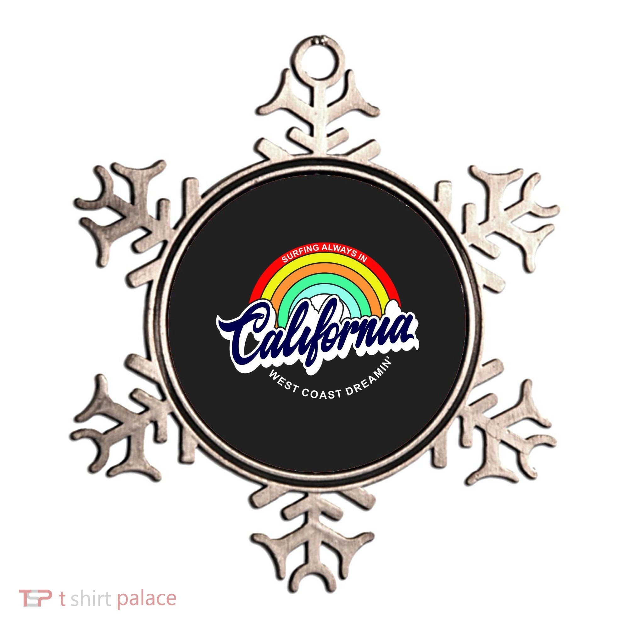 California West Coast Dreamin Retro Rainbow Ornament