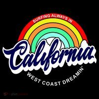 California West Coast Dreamin Retro Rainbow Ornament thumb 1